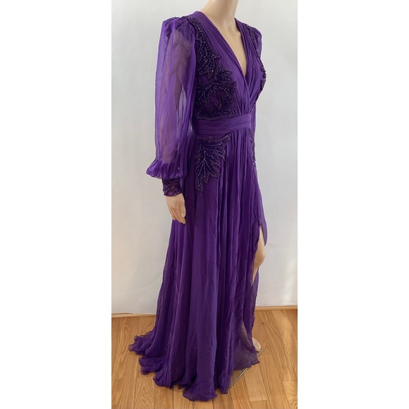 ZUHAIR MURAD BEADED V-NECK GOWN - Picture 3 of 11